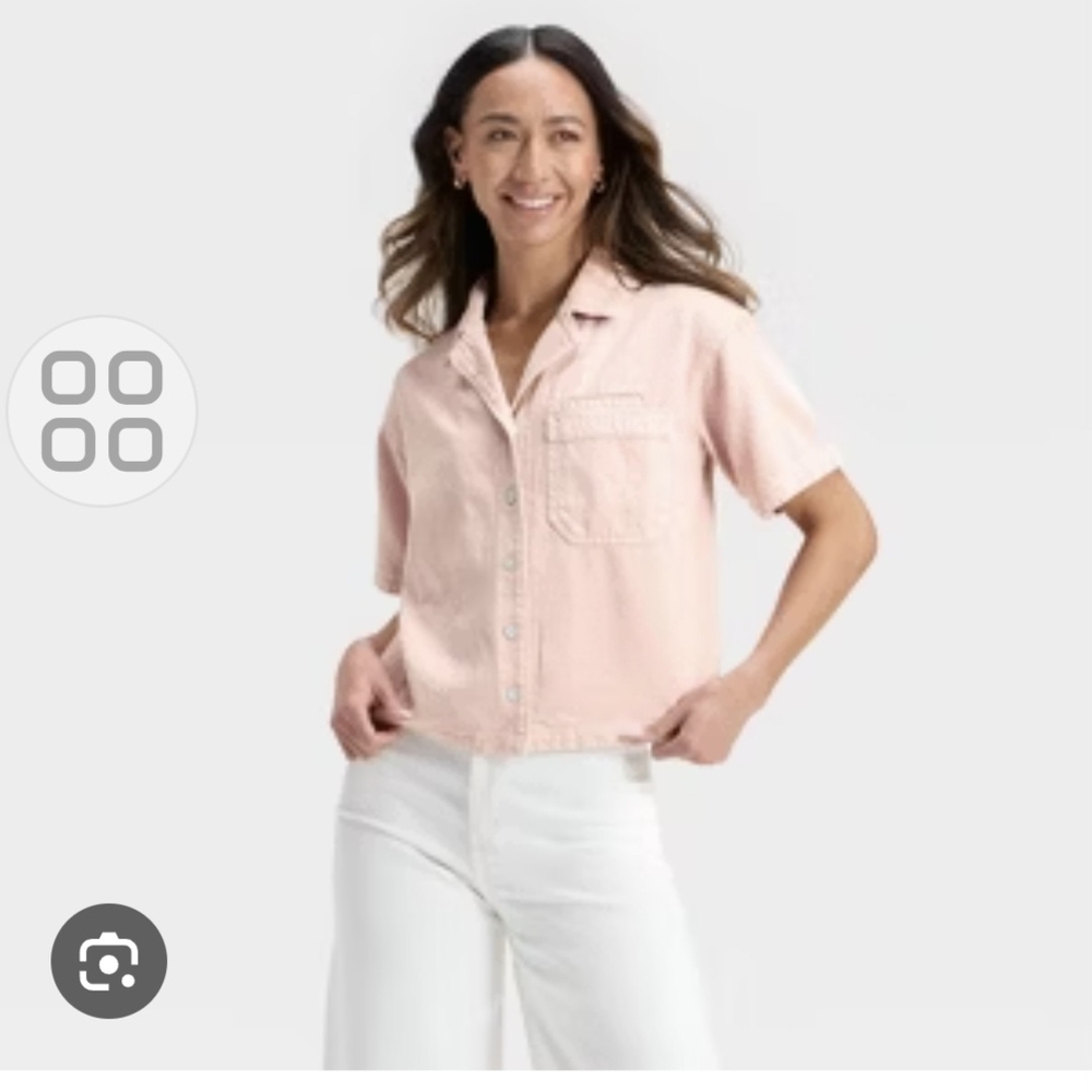 Women's Pink Button-Up Shirt